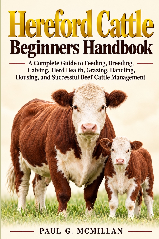 Hereford Cattle Beginners Handbook: A Complete Guide to Feeding, Breeding, Calving, Herd Health, Grazing, Handling, Housing, and Successful Beef Cattl cover