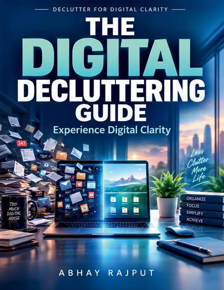 The Digital Decluttering Guide: Notification Control Mindful Technology Information Overload Digital Minimalism Simplified Digital Life Cloud Storage cover
