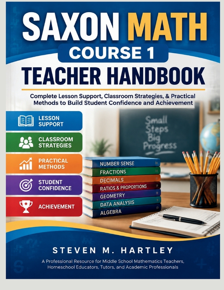 Saxon Math Course 1 Teacher Handbook: Complete Lesson Support, Classroom Strategies, & Practical Methods to Build Student Confidence and Achievement cover