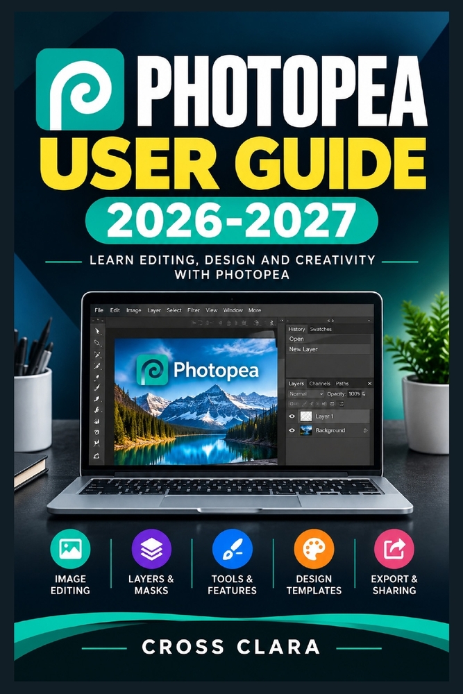 Photopea User Guide 2026-2027: Master Layers, Retouching, Typography, Compositing, PSD Workflows, Smart Objects, and Professional Export Techniques cover
