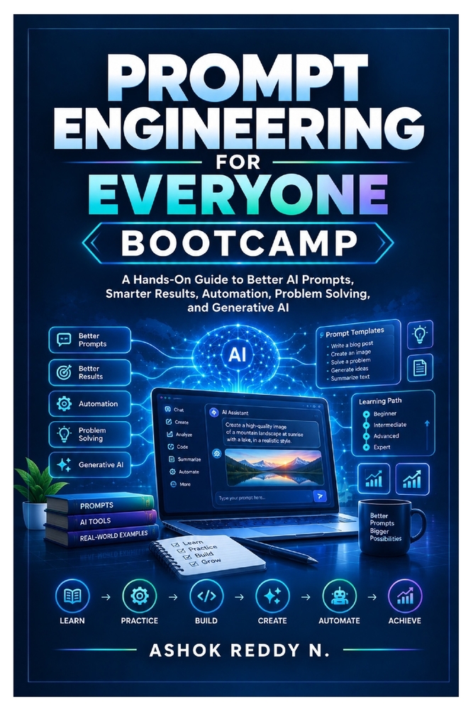 Prompt Engineering for Everyone Bootcamp: A Hands-On Guide to Better AI Prompts, Smarter Results, Automation, Problem Solving, and Generative AI cover