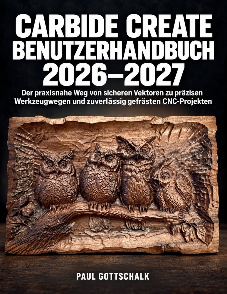Carbide Create Benutzerhandbuch 2026-2027: Der praxisnahe Weg von sicheren Vektoren zu präzisen Werkzeugwegen und zuverlässig gefrästen CNC-Projekten cover