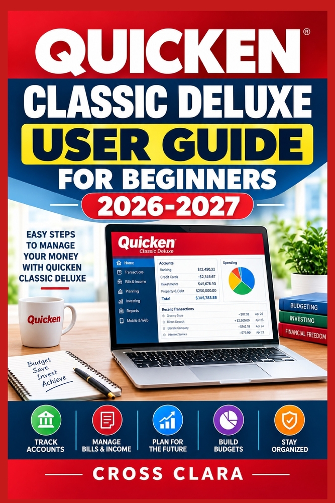 Quicken Classic Deluxe User Guide for Beginners 2026-2027: Master Personal Finance with Account Setup, Budgeting, Bill Tracking, Reconciliation, Repor cover