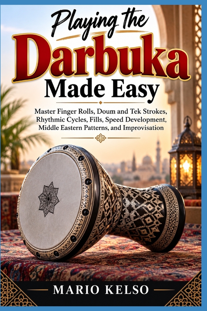 Playing the Darbuka Made Easy: Master Finger Rolls, Doum and Tek Strokes, Rhythmic Cycles, Fills, Speed Development, Middle Eastern Patterns, and Impr cover