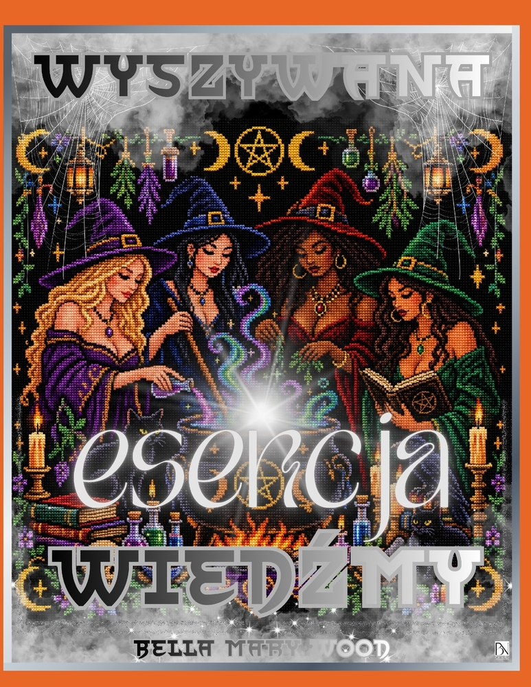 Wyszywana Esencja Wiedźmy: Haft krzyżykowy, kolorowanie i magiczne wzory wiedźm z calego świata cover