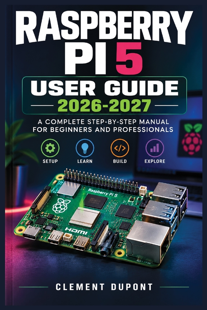Raspberry Pi 5 User Guide 2026-2027: Installation pas à pas, système, terminal, électronique, scripts, réseau, projets et dépannage pour débutants et cover