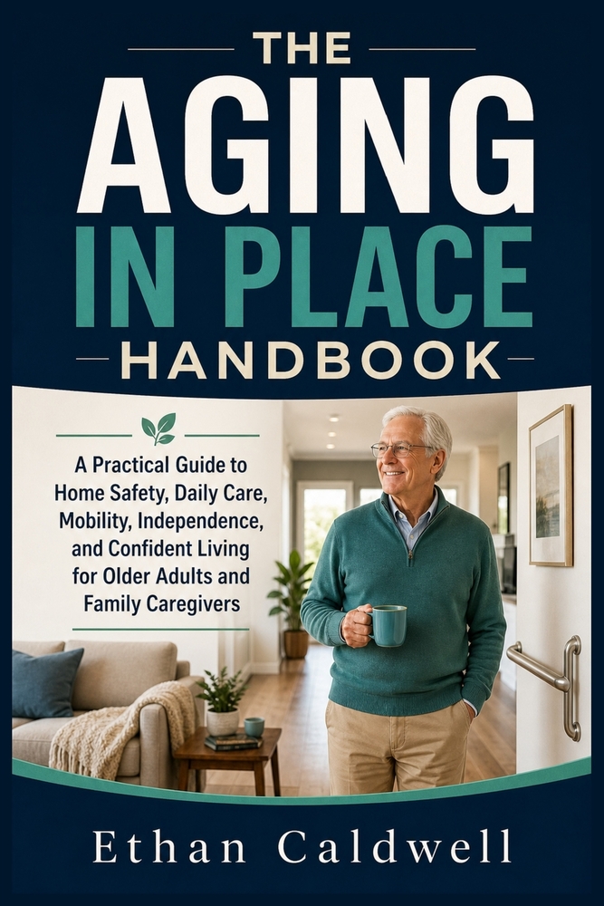 The Aging in Place Handbook: A Practical Guide to Home Safety, Daily Care, Mobility, Independence, and Confident Living for Older Adults and Family Ca cover