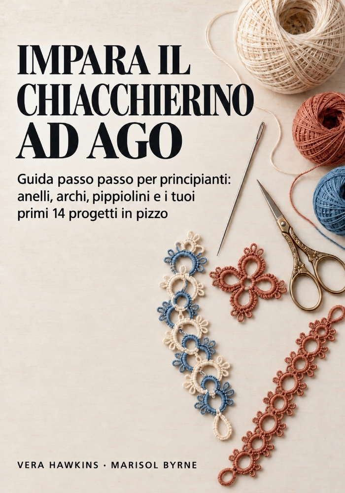 Imparare il Chiacchierino ad Ago: Guida passo passo per principianti: anelli, archi, picot e i tuoi primi 14 progetti di pizzo cover