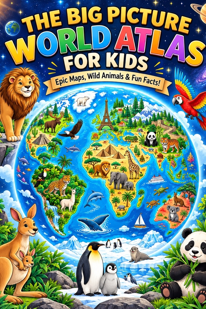 The Big Picture World Atlas For Kids: Epic Maps, Wild Animals & Fun Facts! cover
