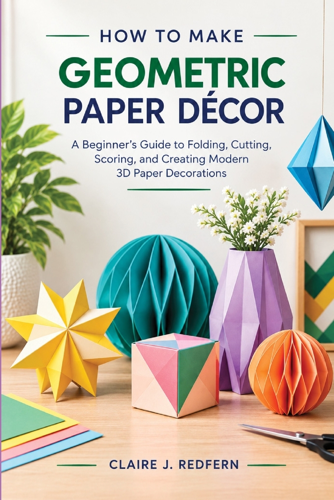 How to Make Geometric Paper Décor: A Beginner's Guide to Folding, Cutting, Scoring, and Creating Modern 3D Paper Decorations cover