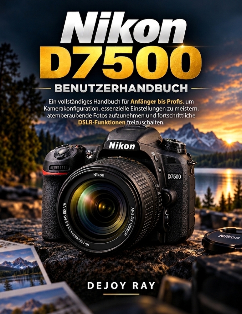 Nikon D7500 Benutzerhandbuch: Ein umfassendes Handbuch für Anfänger und Profis zur Beherrschung der Kameraeinstellungen, der wichtigsten Parameter, zu cover