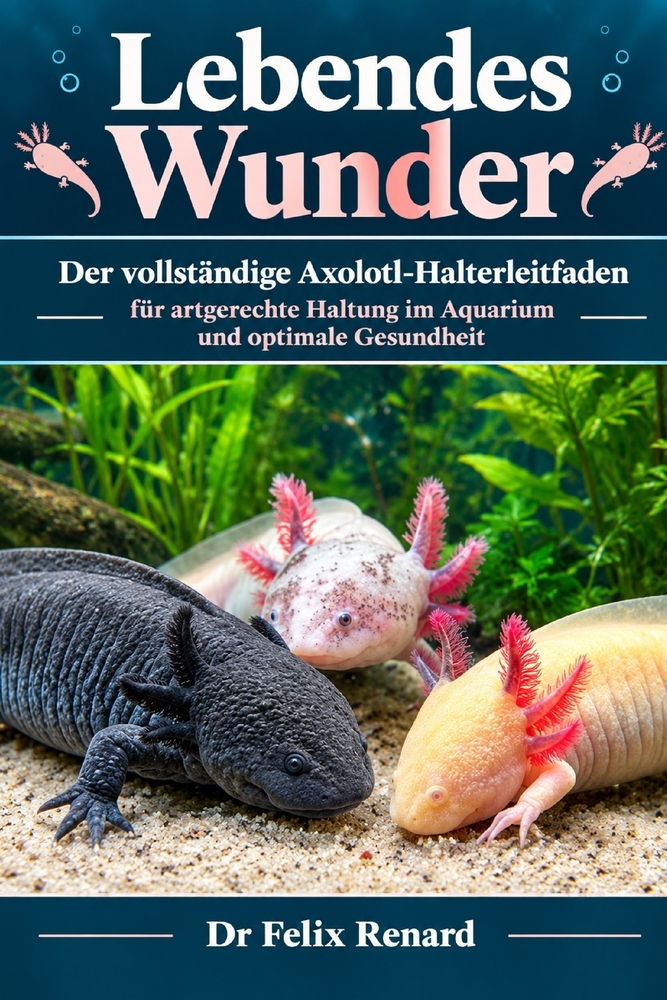 Lebendes Wunder: Der vollständige Axolotl-Halterleitfaden für artgerechte Haltung im Aquarium und optimale Gesundheit cover