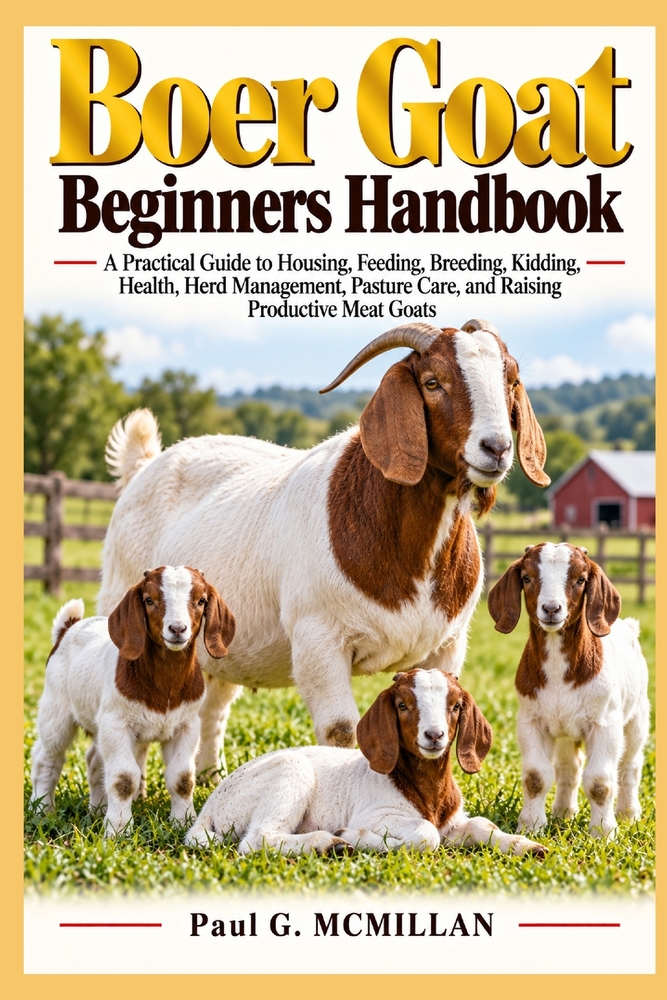 Boer Goat Beginners Handbook: A Practical Guide to Housing, Feeding, Breeding, Kidding, Health, Herd Management, Pasture Care, and Raising Productive cover