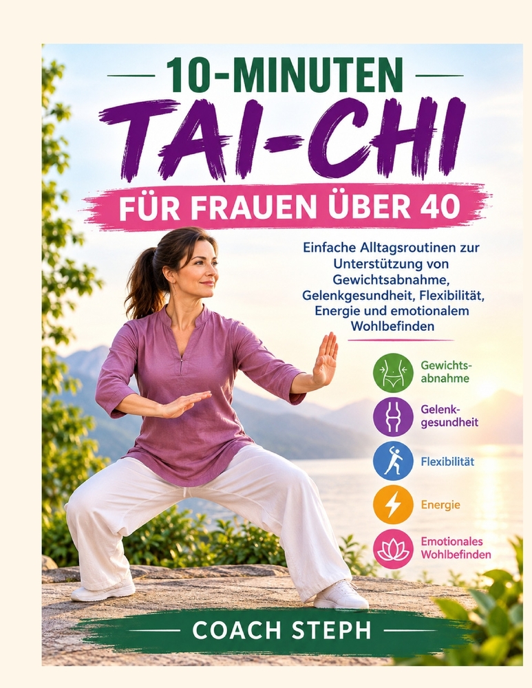 10-Minuten-Tai-CHI Für Frauen Über 40: Einfache Alltagsroutinen zur Unterstützung von Gewichtsabnahme, Gelenkgesundheit, Flexibilität, Energie und emo cover