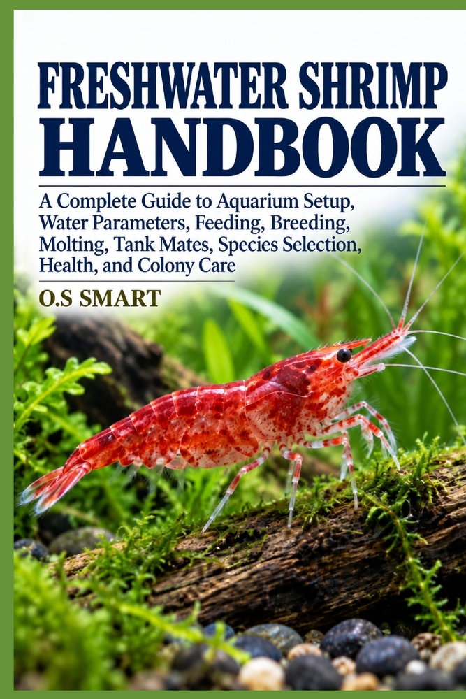 Freshwater Shrimp Handbook: A Complete Guide to Aquarium Setup, Water Parameters, Feeding, Breeding, Molting, Tank Mates, Species Selection, Health, a cover