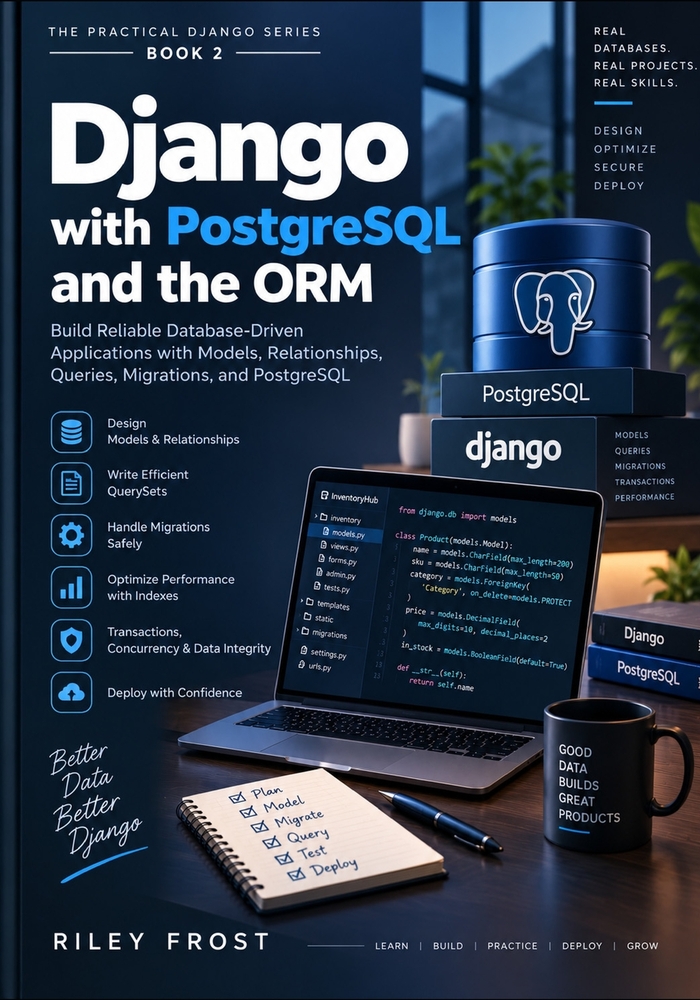 Django with PostgreSQL and the ORM: Build Reliable Database-Driven Applications with Models, Relationships, Queries, Migrations, and PostgreSQL cover