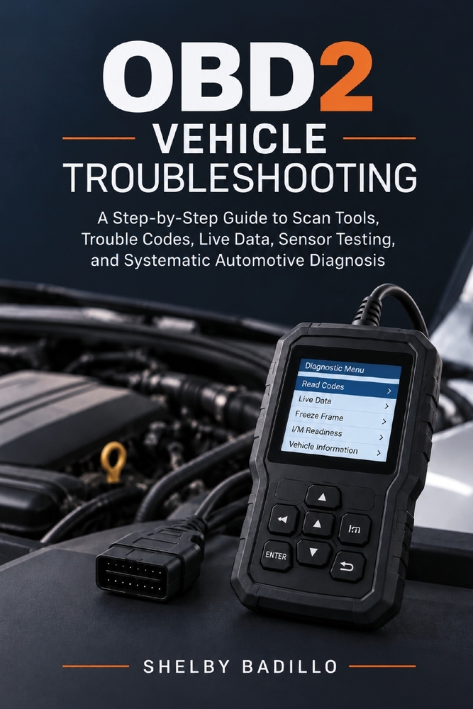 OBD2 Vehicle Troubleshooting: A Step-by-Step Guide to Scan Tools, Trouble Codes, Live Data, Sensor Testing, and Systematic Vehicle Troubleshooting cover