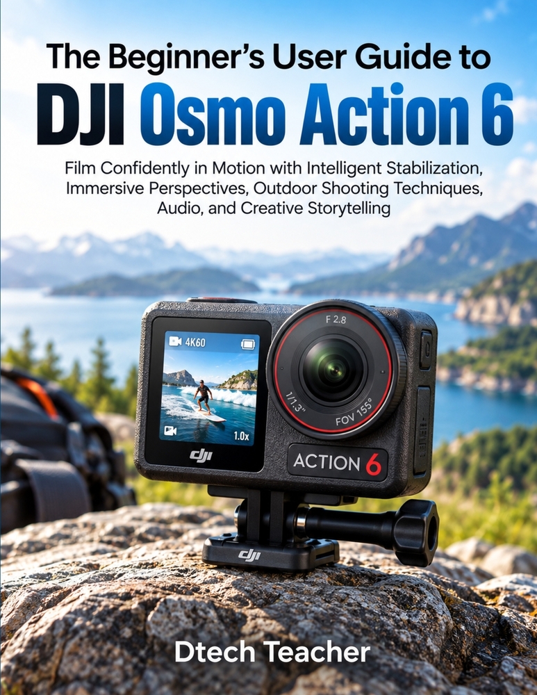 The Beginner's User Guide to DJI Osmo Action 6: Film Confidently in Motion with Intelligent Stabilization, Immersive Perspectives, Outdoor Shooting Te cover