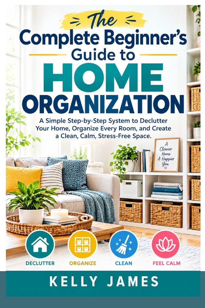 The Complete Beginner's Guide to Home Organization: A Simple Step-by-Step System to Declutter Your Home, Organize Every Room, and Create a Clean, Calm cover