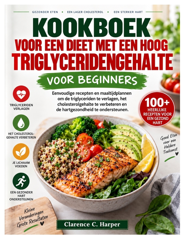 Kookboek voor een dieet met een hoog triglyceridengehalte voor beginners: Eenvoudige recepten en maaltijdplannen om de triglyceriden te verlagen, het cover