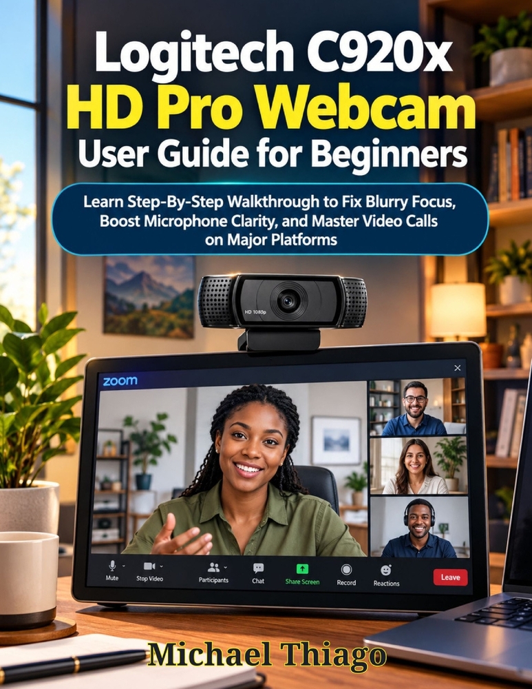 Logitech C920x HD Pro Webcam User Guide for Beginners: Learn Step-By-Step Walkthrough to Fix Blurry Focus, Boost Microphone Clarity, and Master Video cover