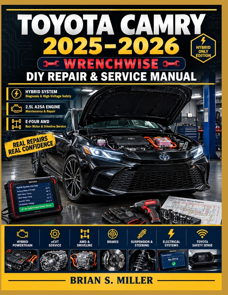 Toyota Camry 2025-2026 Wrenchwise DIY Repair & Service Manual: A Practical Step-by-Step Guide to Maintenance, Troubleshooting, Diagnostics, Hybrid Sys cover