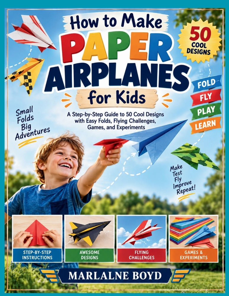 How to Make Paper Airplanes for Kids: A Step-by-Step Guide to 50 Cool Designs with Easy Folds, Flying Challenges, Games, and Experiments cover