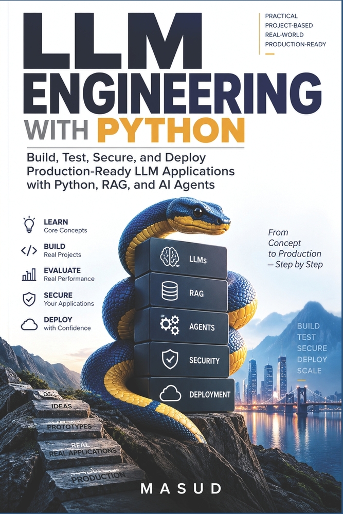 LLM Engineering with Python: Build, Test, Secure, and Deploy Production-Ready LLM Applications with Python, RAG, and AI Agents cover