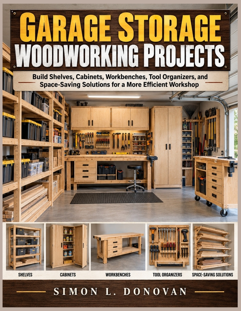 Garage Storage Woodworking Projects: Garage Storage Woodworking Projects: Build Shelves, Cabinets, Workbenches, Tool Organizers, and Space Saving Solu cover