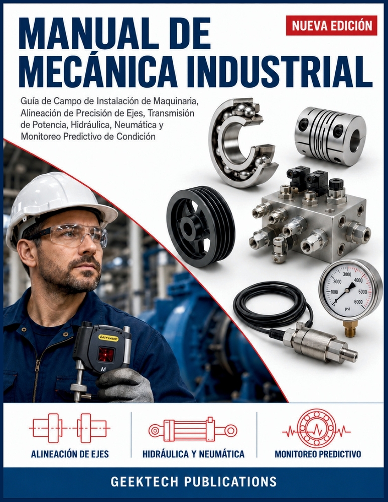 Manual de Mecánica Industrial: Guía de Campo de Instalación de Maquinaria, Alineación de Precisión de Ejes, Transmisión de Potencia, Hidráulica, Neumá cover