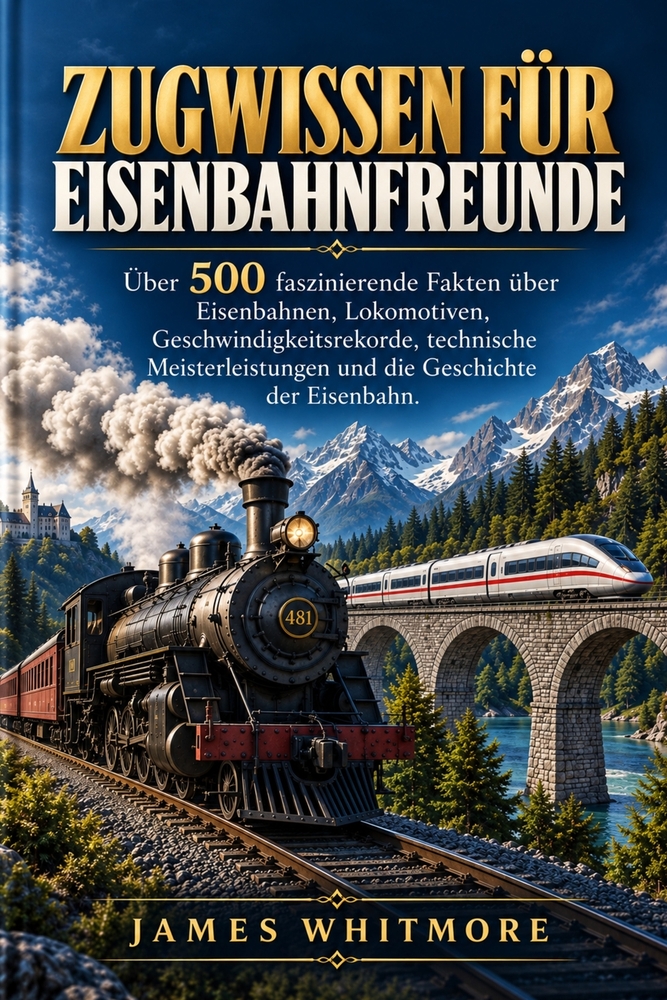 Zugwissen Für Eisenbahnfreunde: Über 500 faszinierende Fakten über Eisenbahnen, Lokomotiven, Geschwindigkeitsrekorde, technische Meisterleistungen und cover