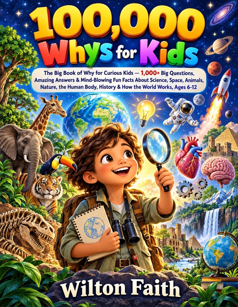 100000 Whys for Kids: The Big Book of Why for Curious Kids - 1,000+ Big Questions, Amazing Answers & Mind-Blowing Fun Facts About Science, Space, Anim cover