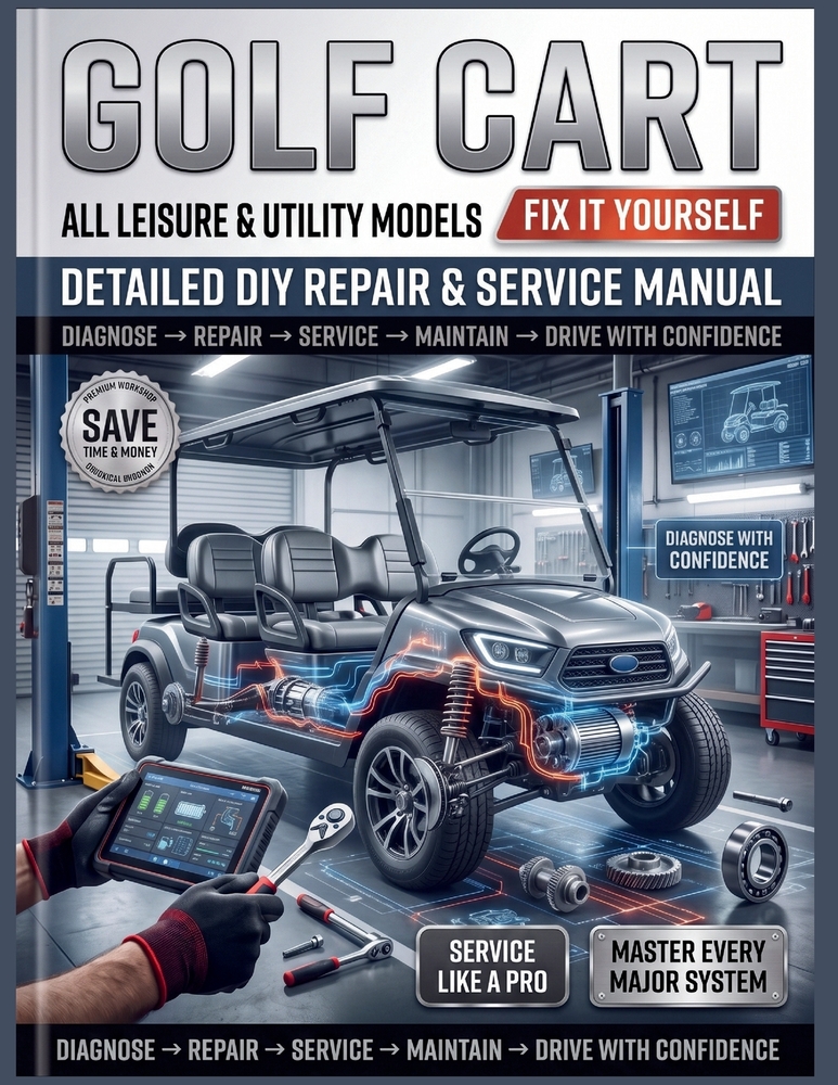 GOLF CART Detailed DIY Repair & Service Manual: The Definitive Step-by-Step Guide to Routine Maintenance, Electrical Diagnostics, and Total Overhauls- cover