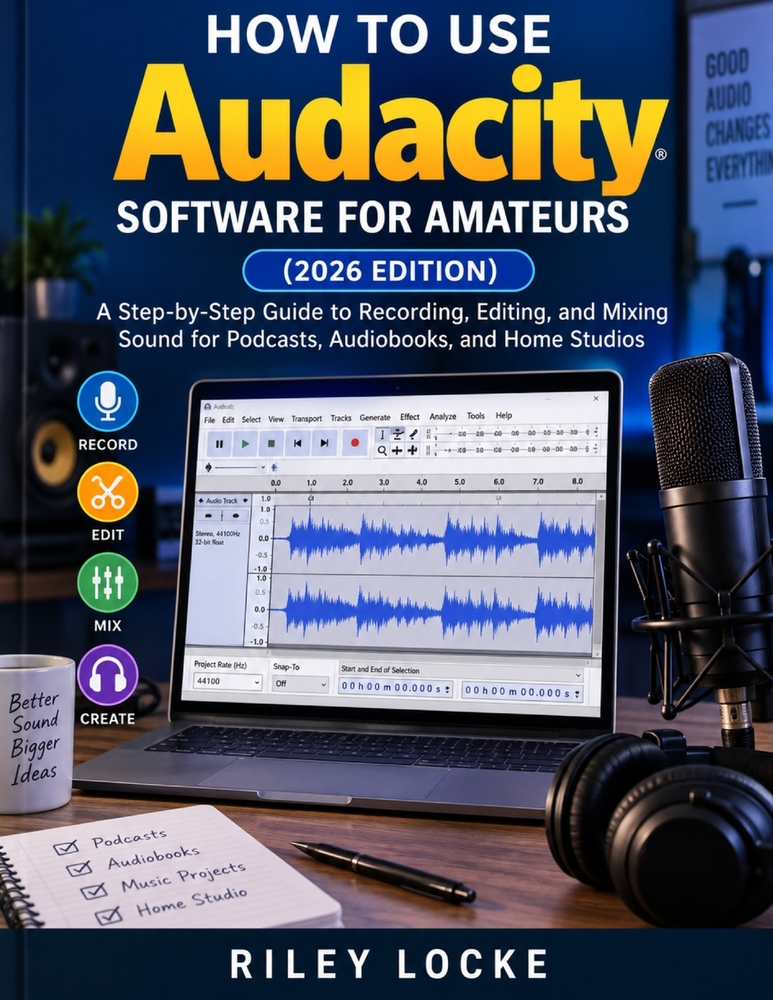 How to Use Audacity Software for Amateurs (2026 Edition): A Step-by-Step Guide to Recording, Editing, and Mixing Sound for Podcasts, Audiobooks, and H cover