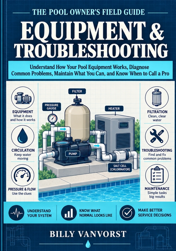 The Pool Owner's Field Guide: Is My Pool in Trouble?: Leaks, Cracks, Surface Damage, and Structural Warning Signs cover
