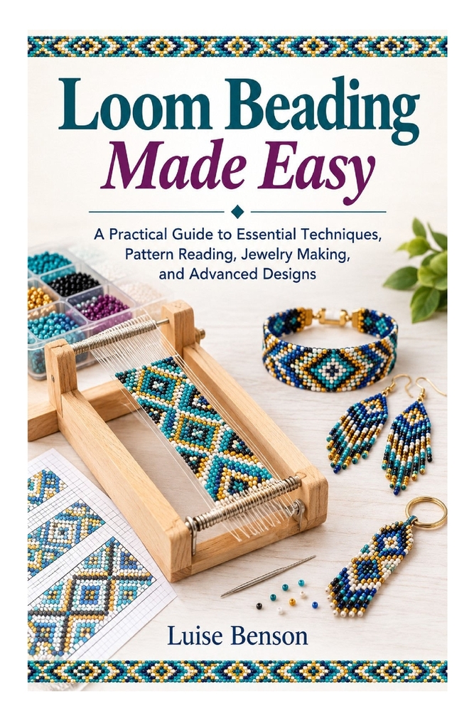 Loom Beading Made Easy: A Practical Guide to Essential Techniques, Pattern Reading, Jewelry Making, and Advanced Designs cover