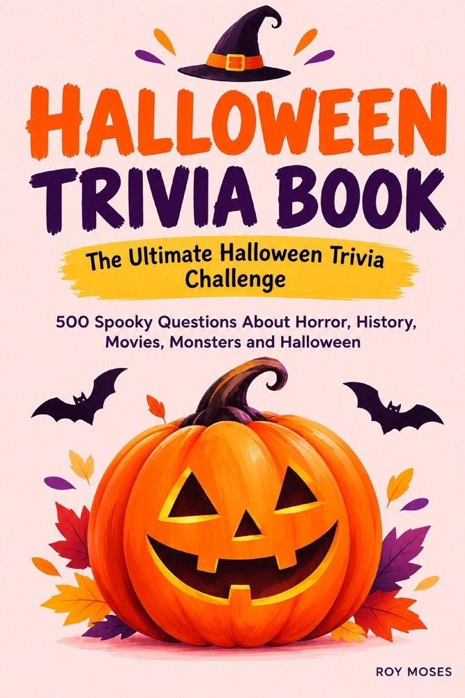 Halloween Trivia Book: The Ultimate Halloween Trivia Challenge: 500 Spooky Questions About Horror, History, Movies, Monsters, Folklore, Superstitions cover