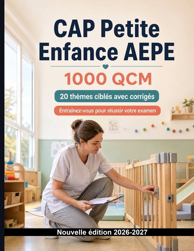 CAP Petite Enfance AEPE: 1000 QCM avec corrigés: Révision ciblée: développement de l'enfant, accueil, transmissions, hygiène et sécurité des espaces d cover