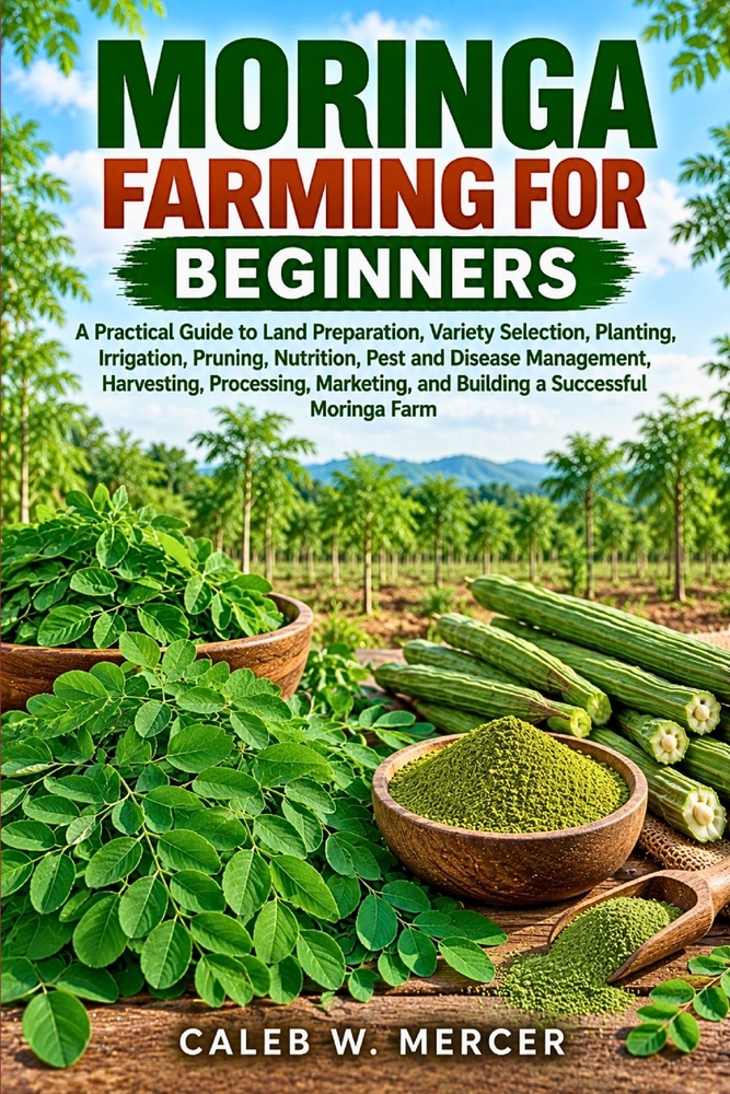 Moringa Farming for Beginners: A Practical Guide to Land Preparation, Variety Selection, Planting, Irrigation, Pruning, Nutrition, Pest and Disease Ma cover