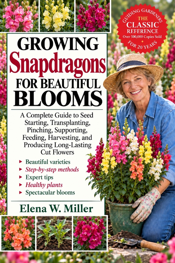 Growing Snapdragons for Beautiful Blooms: A Complete Guide to Seed Starting, Transplanting, Pinching, Supporting, Feeding, Harvesting, and Producing L cover