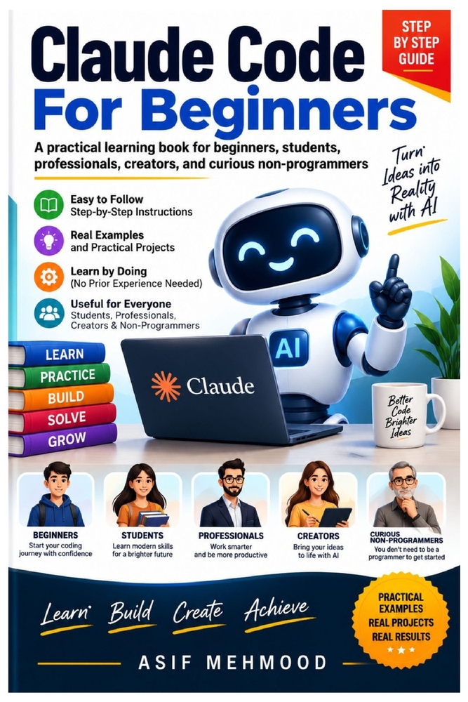 Claude Code for Beginners: A practical learning book for beginners, students, professionals, creators, and curious non-programmers cover