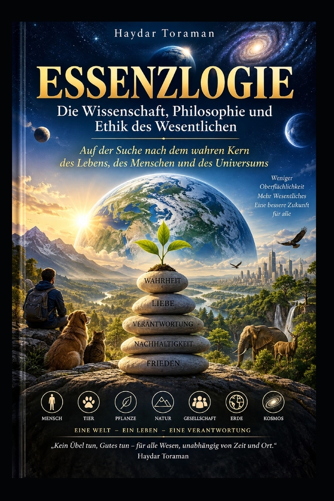 ESSENZLOGIE - Die Wissenschaft, Philosophie und Ethik des Wesentlichen: Auf der Suche nach dem wahren Kern des Lebens, des Menschen und des Universums cover