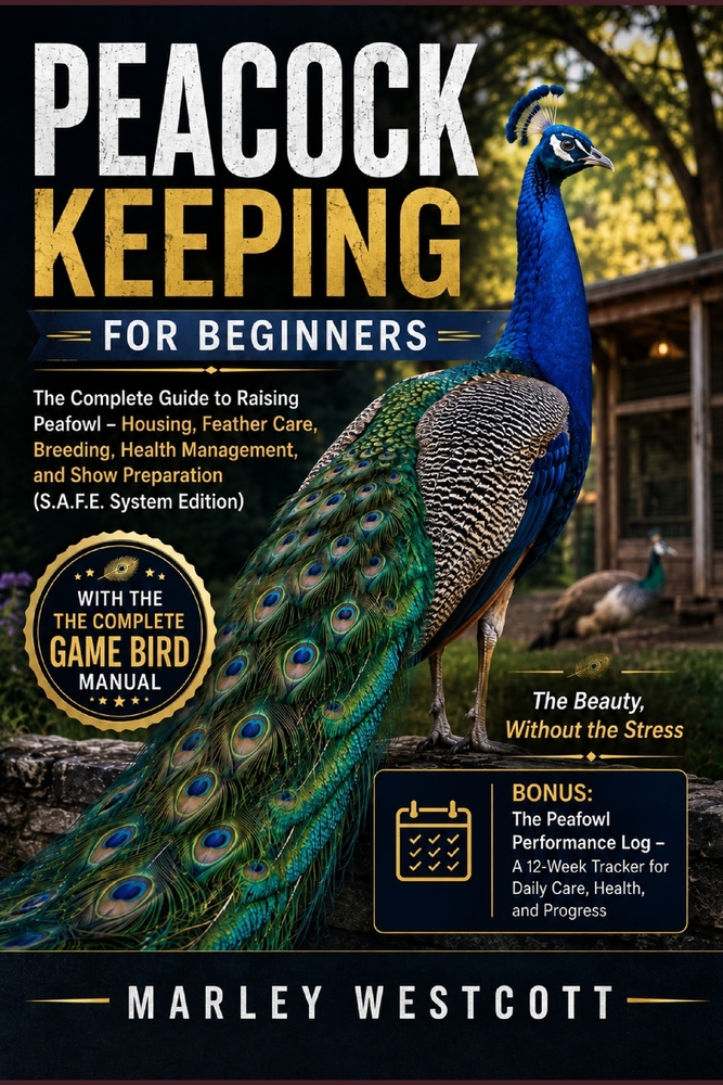Peacock Keeping for Beginners: The Complete Guide to Raising Peafowl - Housing, Feather Care, Breeding, Health Management, and Show Preparation (S.A.F cover