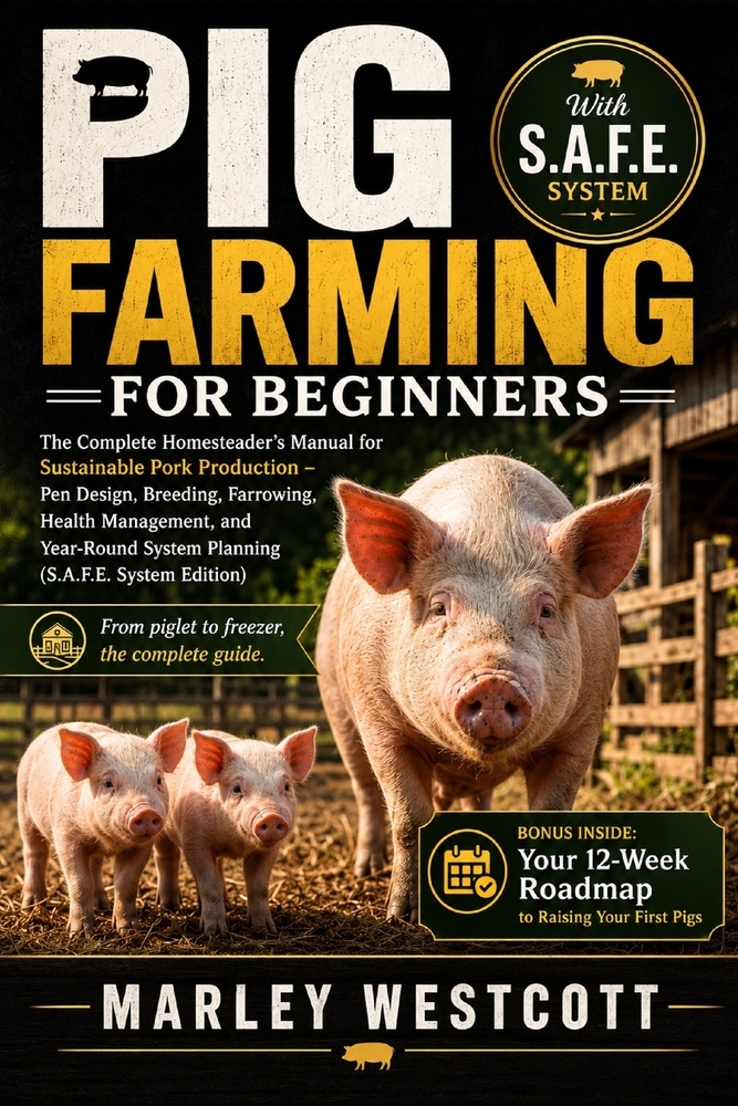Pig Farming for Beginners: The Complete Homesteader's Manual for Sustainable Pork Production - Pen Design, Breeding, Farrowing, Health Management, and cover
