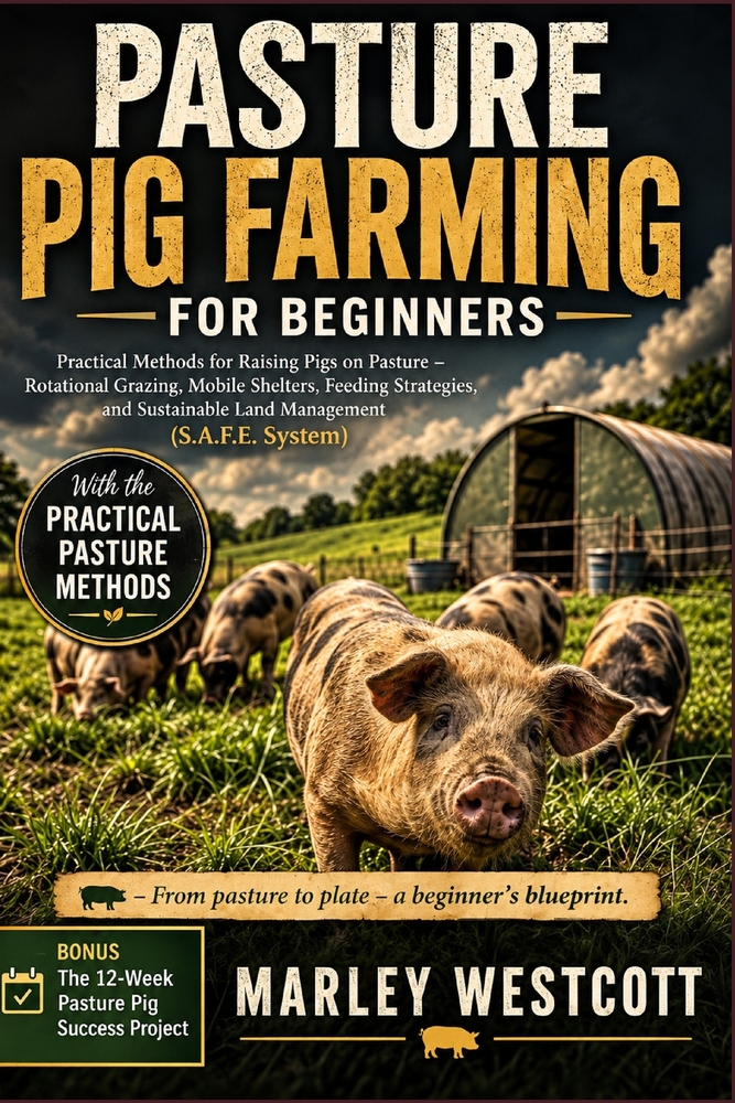 Pasture Pig Farming for Beginners: Practical Methods for Raising Pigs on Pasture - Rotational Grazing, Mobile Shelters, Feeding Strategies, and Sustai cover