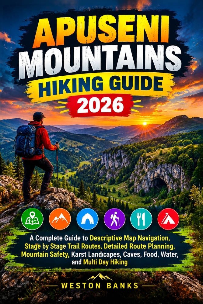 Apuseni Mountains HIKING GUIDE 2026: A Complete Guide to Descriptive Map Navigation, Stage by Stage Trail Routes, Detailed Route Planning, Mountain Sa cover