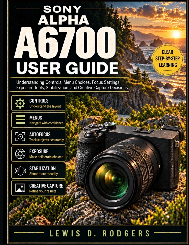 Sony Alpha A6700 User Guide: Understanding Controls, Menu Choices, Focus Settings, Exposure Tools, Stabilization, and Creative Capture Decisions cover