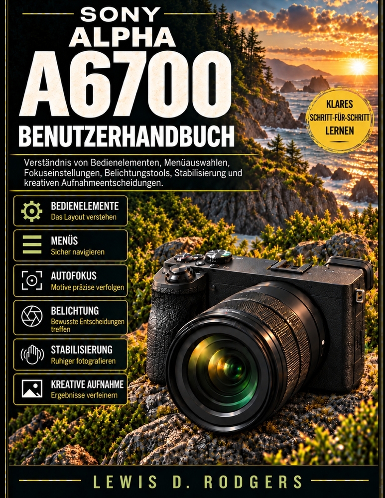 Sony Alpha A6700 Benutzerhandbuch: Verständnis von Bedienelementen, Menüauswahlen, Fokuseinstellungen, Belichtungstools, Stabilisierung und kreativen cover