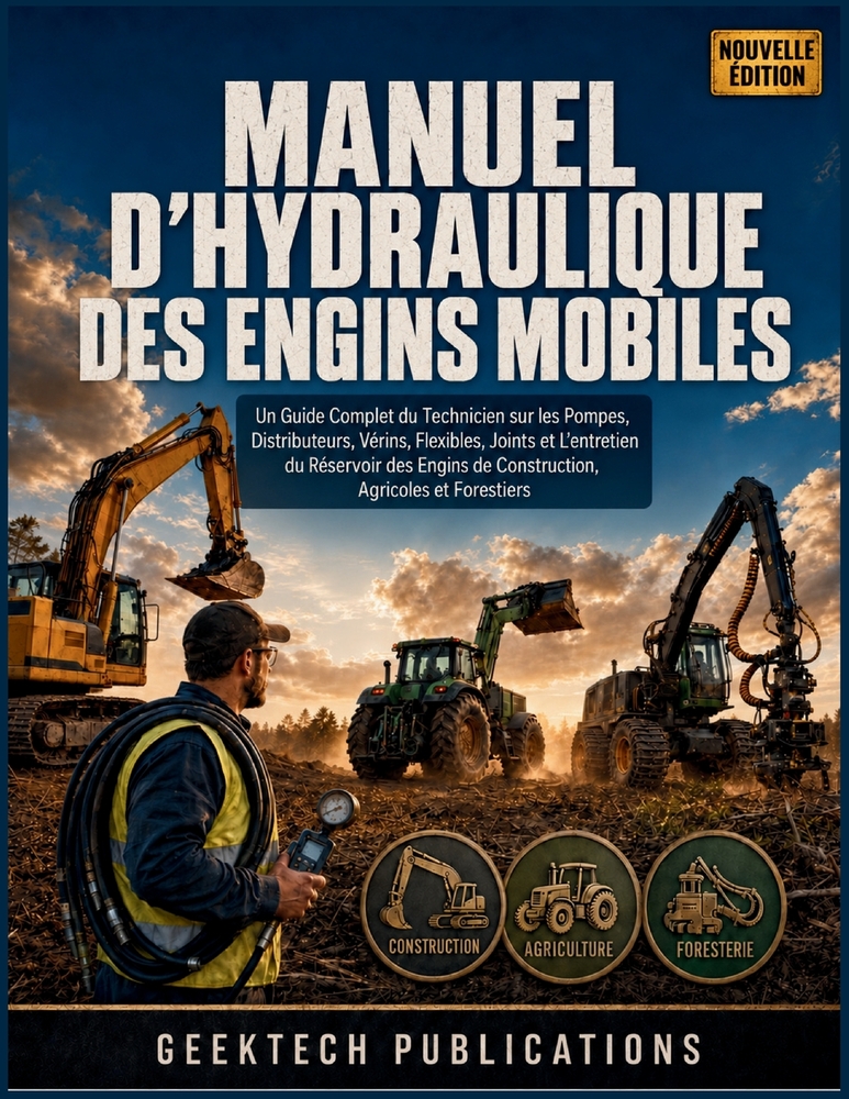 Manuel d'Hydraulique Des Engins Mobiles: Un Guide Complet du Technicien sur les Pompes, Distributeurs, Vérins, Flexibles, Joints et L'entretien du Rés cover