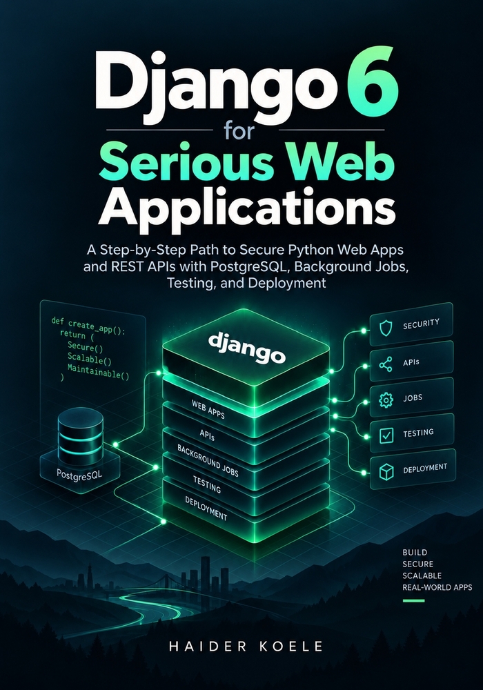 Django 6 for Serious Web Applications: A Step-by-Step Path to Secure Python Web Apps and REST APIs with PostgreSQL, Background Jobs, Testing, and Depl cover
